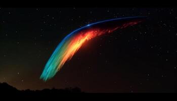 explorador el majestuoso galaxia un vibrante, multi de colores supernova ilumina noche cielo generado por ai foto