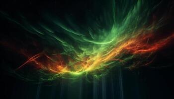 Electricity ignites the vibrant colors of a galactic explosion generated by AI photo