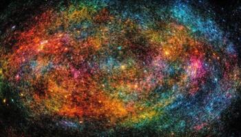 Exploding star field creates vibrant chaos in deep space fantasy generated by AI photo