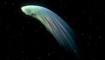 Abstract galaxy orbits in deep space, glowing with starry mystery generated by AI photo