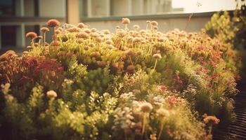 Fresco flores silvestres en un florero traer naturaleza belleza adentro generado por ai foto