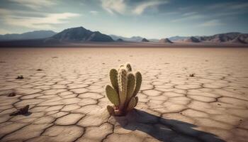 Arid climate, extreme terrain, and sand dunes create panoramic beauty generated by AI photo