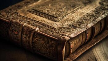 Antique Bible A Symbol of Wisdom and Spirituality in History generated by AI photo