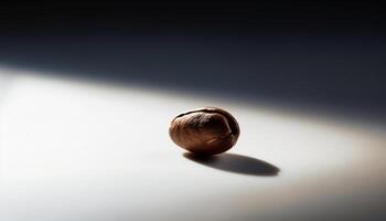 Fresh walnut nut in macro shot, a healthy snack option generated by AI photo