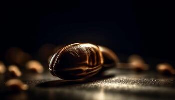 Dark chocolate cappuccino on wooden table, a gourmet refreshment idea generated by AI photo