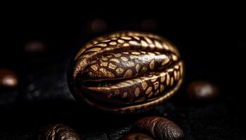 Freshly ground dark roast bean creates aromatic cappuccino refreshment generated by AI photo