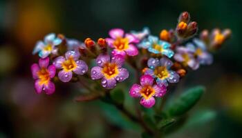 Wildflower bouquet showcases beauty in nature fragility and colors generated by AI photo