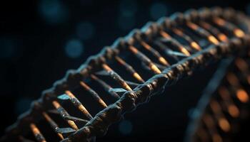 Steel wire spiral pattern, macro view of molecular structure design generated by AI photo