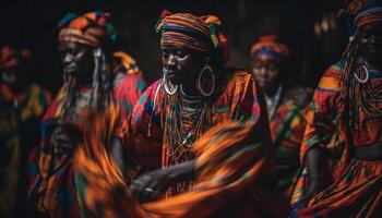 africano y indio culturas unir en vistoso tradicional festival desfile generado por ai foto