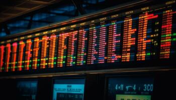 Delayed departure, check the illuminated board for updated travel information generated by AI photo