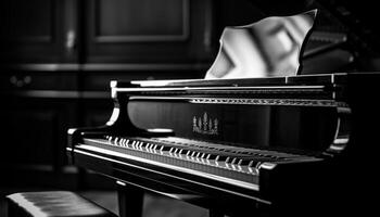 The pianist creativity harmonizes with the classical music performance generated by AI photo