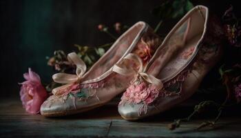 A rustic celebration of love old fashioned elegance meets ballet romance generated by AI photo
