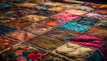 Turkish kilim rug a vibrant patchwork of indigenous creativity and culture generated by AI photo