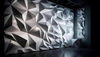 Modern geometric design with shiny metal reflection in futuristic architecture generated by AI photo