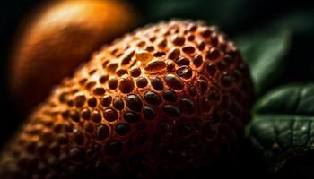 Golden honeycomb ball, a sweet summer dessert for healthy eating generated by AI photo