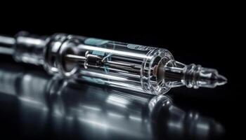 Addiction industry Nicotine liquid in glass bottle, healthcare equipment generated by AI photo