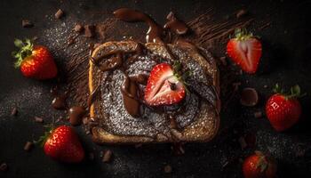 A rustic homemade berry tart, indulgent and refreshing summer treat generated by AI photo