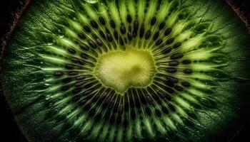 The ripe slice of organic fruit showcases beauty in nature generated by AI photo