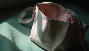 Luxury silk bag with satin handle, a fashion still life generated by AI photo