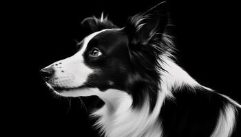 Purebred dogs, loyal and cute, sitting for studio portraits generated by AI photo