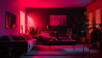 Modern luxury living room with elegant decor and comfortable seating generated by AI photo