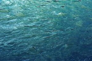 The texture of the water of the river. Natural water background with ripples and waves. photo