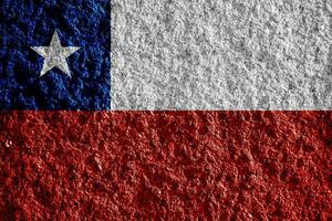 Chile flag on a textured background. Concept collage. photo