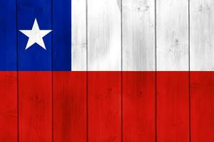 Chile flag on a textured background. Concept collage. photo