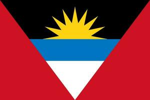 Flag of Antigua and Barbuda. The official colors and proportions are correct. State flag of Antigua and Barbuda. Antigua and Barbuda flag illustration. photo