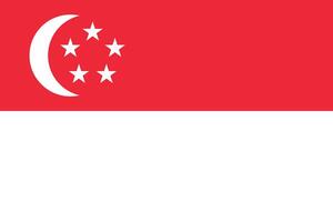 Flag of Singapore. The official colors and proportions are correct. National flag of Singapore. Singapore flag illustration. photo