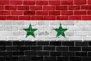 Flag of Syrian Arab Republic on a textured background. Concept collage. photo