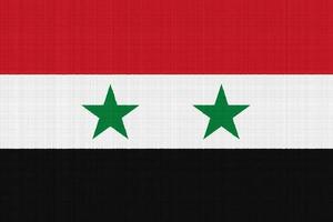 Flag of Syrian Arab Republic on a textured background. Concept collage. photo