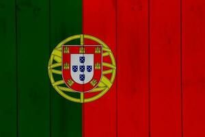 Flag of Portuguese Republic on a textured background. Concept collage. photo