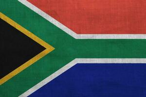 bandera de república de sur África en un texturizado antecedentes. concepto collage. foto