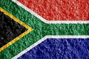 bandera de república de sur África en un texturizado antecedentes. concepto collage. foto
