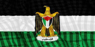 Flag of State of Palestine on a textured background. Concept collage. photo