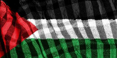 Flag of State of Palestine on a textured background. Concept collage. photo