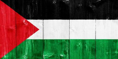 Flag of State of Palestine on a textured background. Concept collage. photo