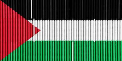 Flag of State of Palestine on a textured background. Concept collage. photo