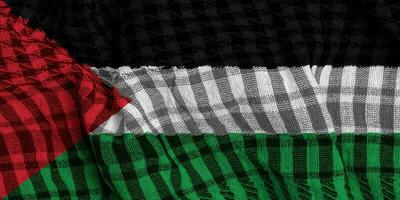 Flag of State of Palestine on a textured background. Concept collage. photo