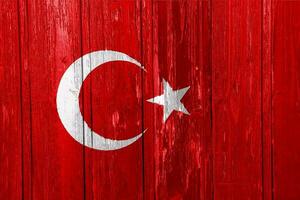 Flag of Turkey on a textured background. Concept collage. photo