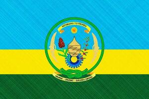 Flag of Republic of Rwanda on a textured background. Concept collage. photo