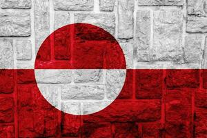 Flag of Administrative divisions of Greenland on a textured background. Concept collage. photo