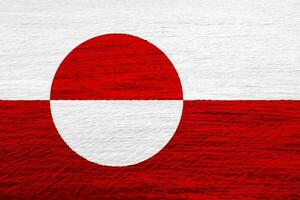 Flag of Administrative divisions of Greenland on a textured background. Concept collage. photo