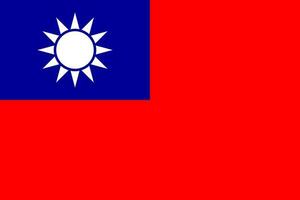 bandera de el república de China taiwán el oficial colores y dimensiones son correcto. estado bandera de taiwán Taiwán república de China bandera ilustración. foto