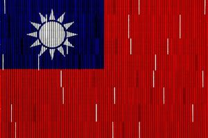 Flag of Republic of China Taiwan on a textured background. Concept collage. photo