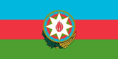 The official current flag of the Republic of Azerbaijan. State flag of the Republic of Azerbaijan. Illustration. photo