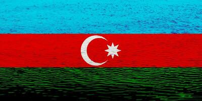 Flag of the Republic of Azerbaijan on a textured background. Concept collage. photo