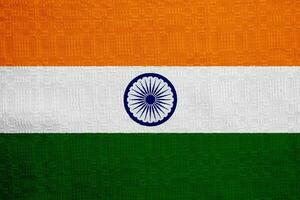 bandera de el república de India en un texturizado antecedentes. concepto collage. foto