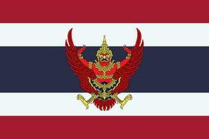 The official current flag of the Kingdom of Thailand. State flag of the Kingdom of Thailand. Illustration. photo